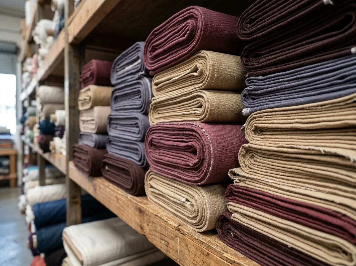 Muestras de tela sobre mesa